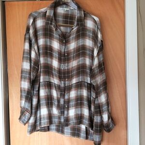American Eagle baby doll hem flannel shirt